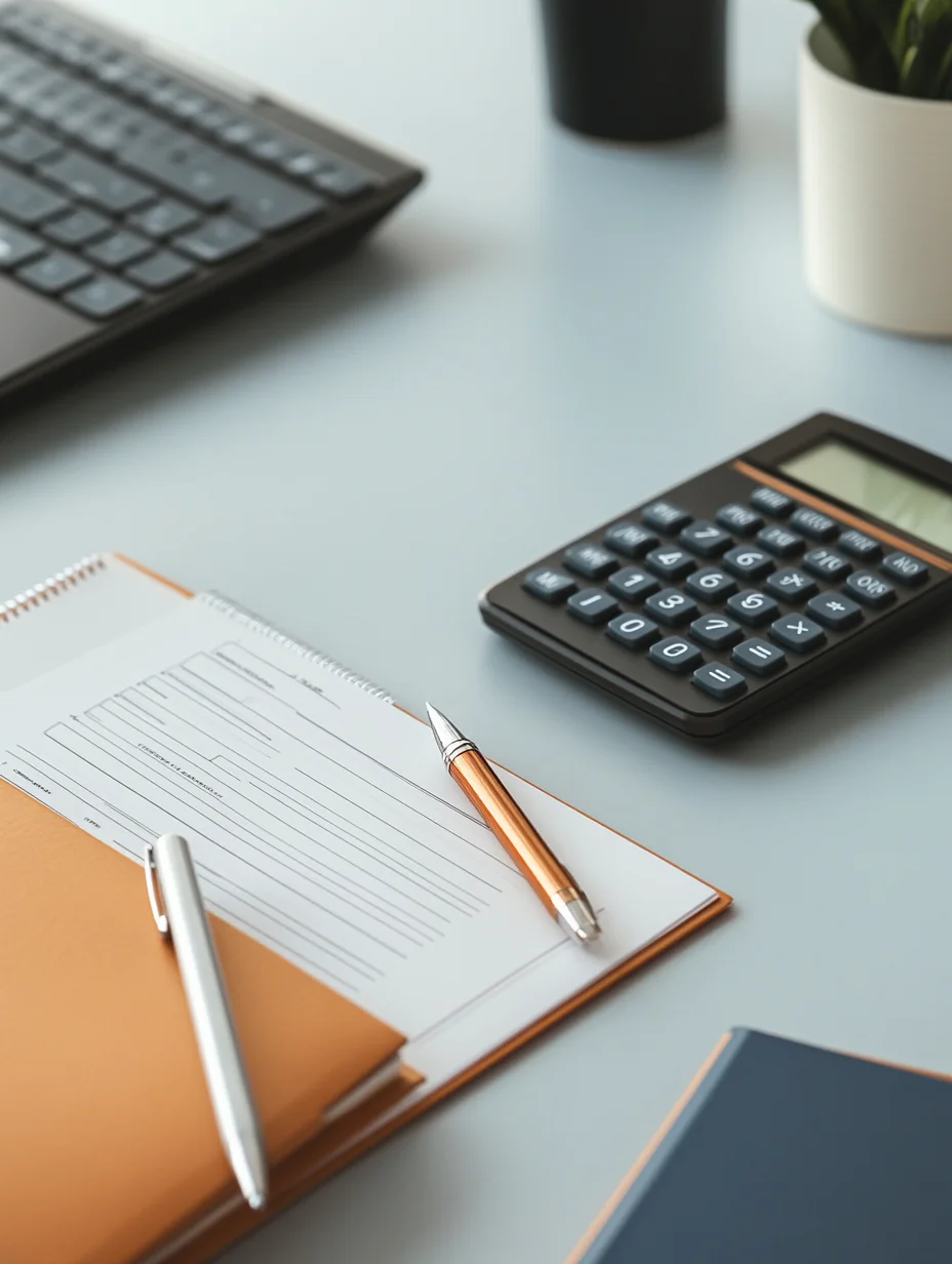 Organized desk with financial folders representing professional service